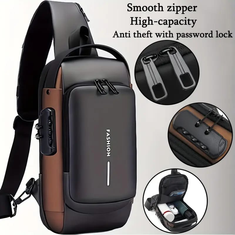 Anti-Theft Cross Body Bag – Secure Chest & Shoulder Sling Bag for Men & Women – Multi-Pocket Travel Crossbody Bag with Adjustable Strap (Random Colour)