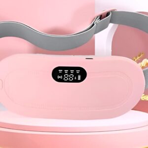 Adjustable Pink Heating Belt for Cramps & Pain Relief - Rechargeable Therapy Support Band for Women
