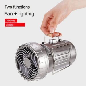 6 in 1 portable outdoor LED camping lantern with fan solar charge rechargeable light energy saving tent lamp flashlight usb power bank 5v 5000mah
